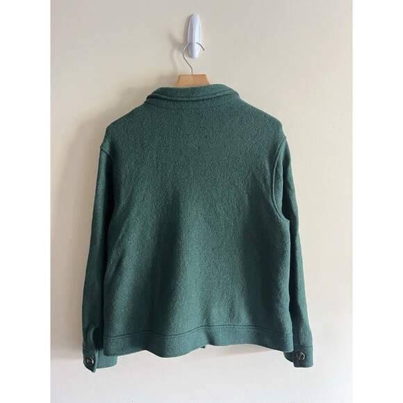 Joie Wool Blend Button Front Coat Women's Sz 1X Green Square Pockets Cozy Fall - Picture 2 of 4
